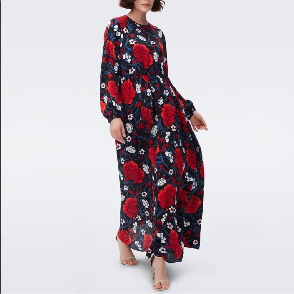 DIANE VON FURSTENBERG Sydney printed chiffon maxi dress - Picture 3 of 8